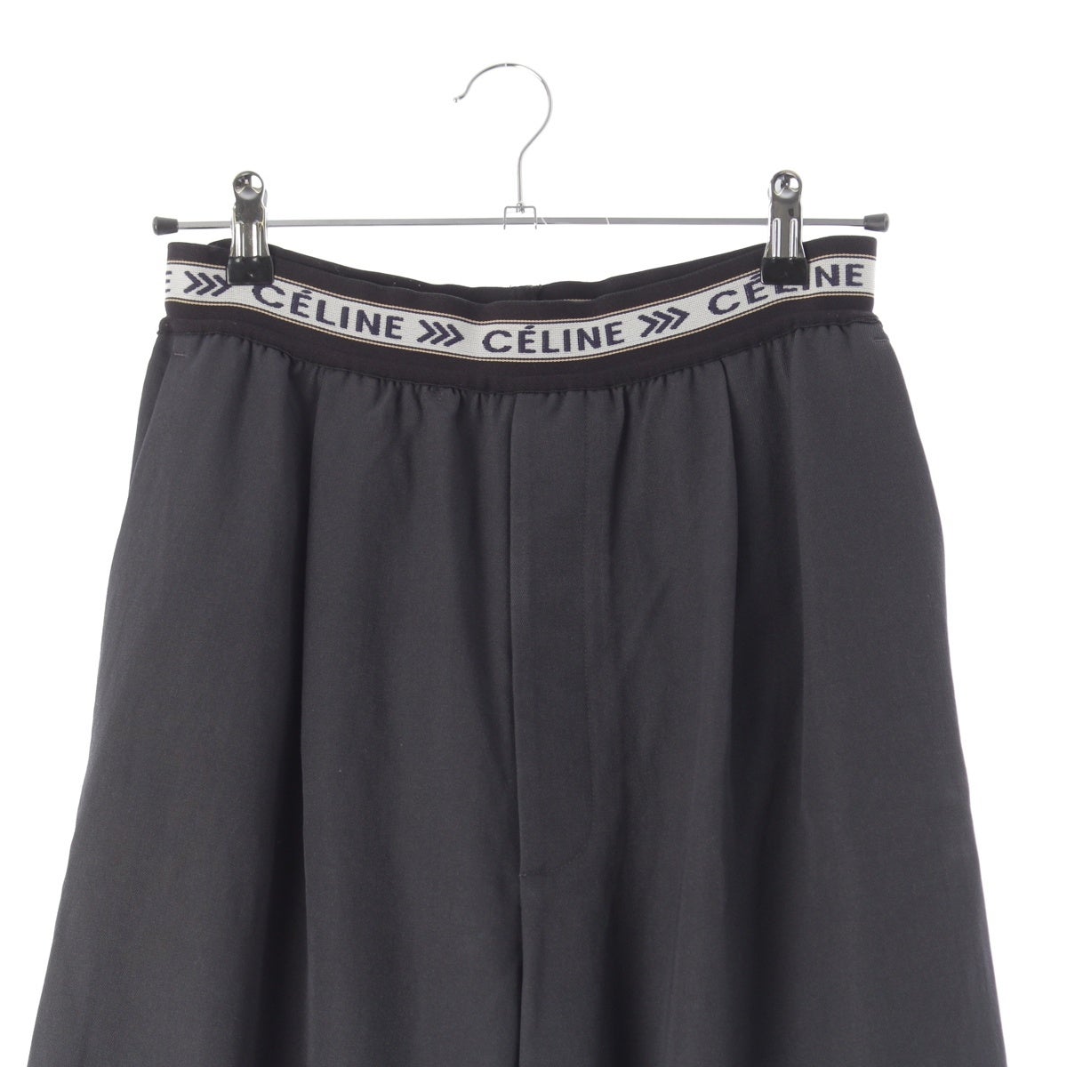 セリーヌ 18AW ウール フィービー期 ウエストロゴ ワイド スラックス