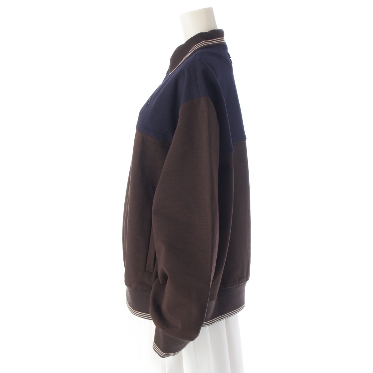 ミュウミュウ 25AW ポロ襟 ジッパー スウェットシャツ プルオーバー