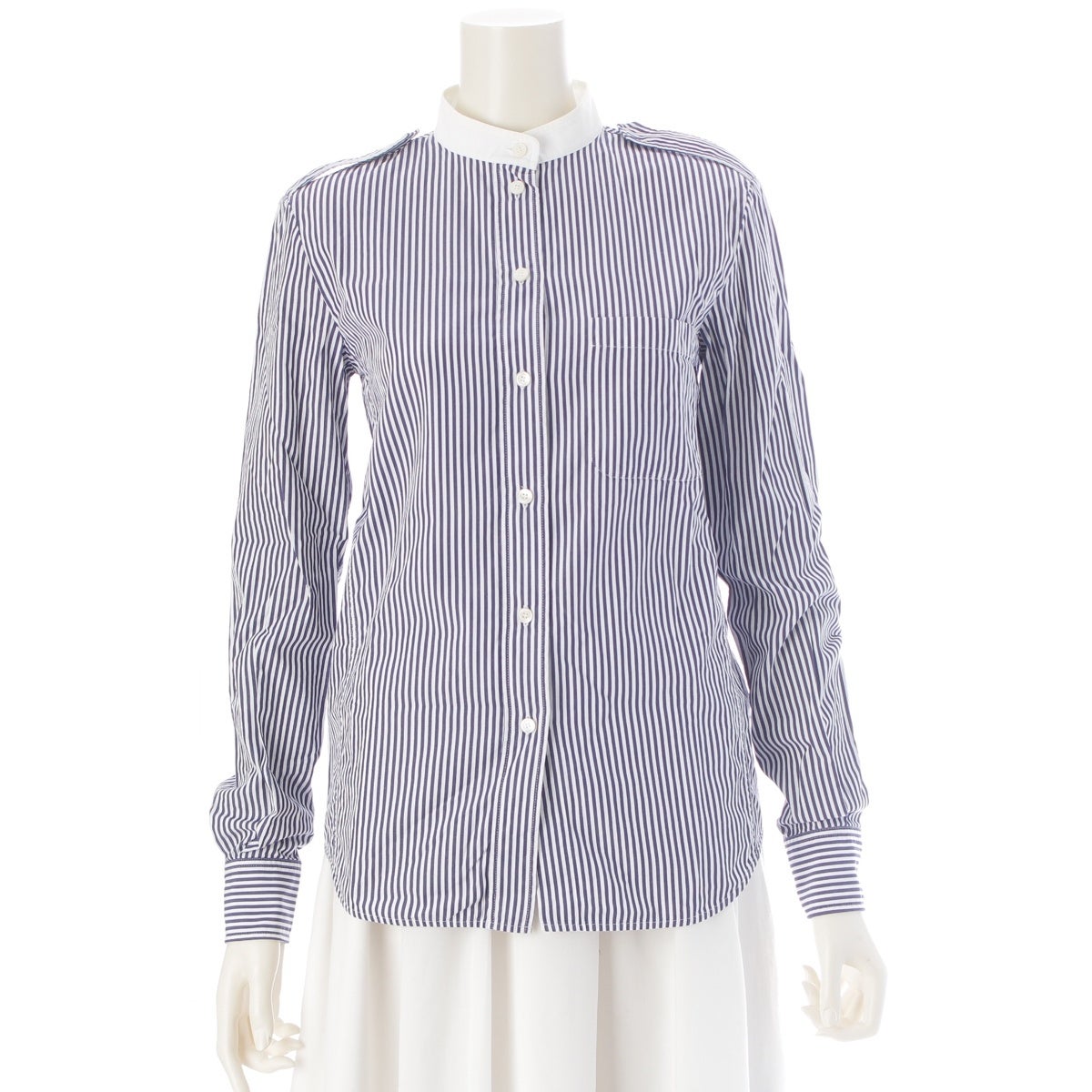 セリーヌ　フィービー　トップス セリーヌ BY PHOEBE PHILO フィービー期 長袖 ノーカラー 切替