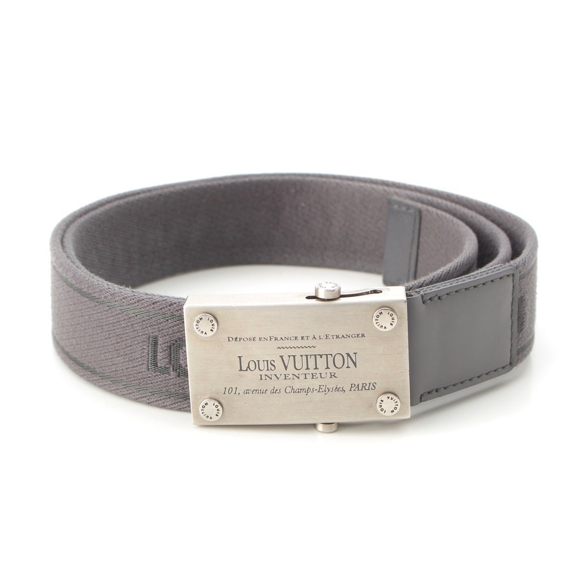Louis Vuitton レザーベルト グレー ルイヴィトン サンチュール ベンガル ロゴ ベルト M6838 グレー | 中古