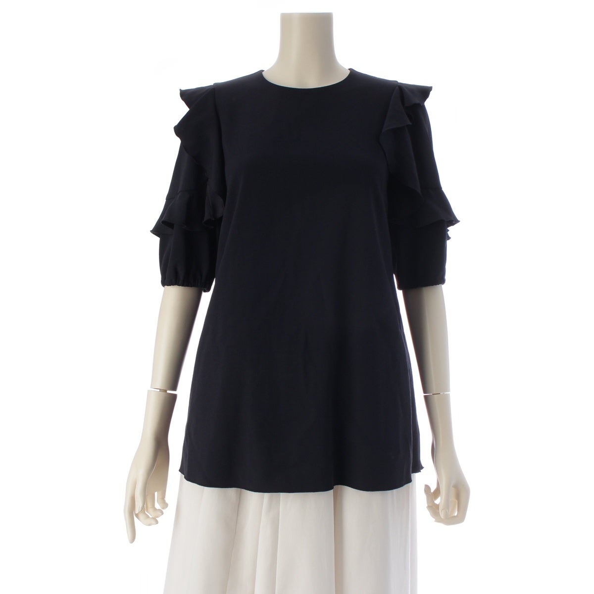 FOXEY NEW YORKフリル袖 半袖ブラウス ホワイト38 FOXEY NEW YORK 
