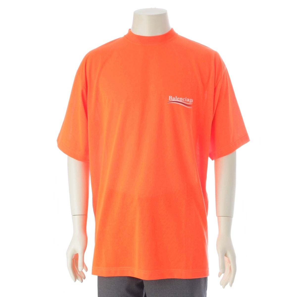 バレンシアガ 20年 WARDROBE ロゴ 半袖Tシャツ 641675 オレンジ XS