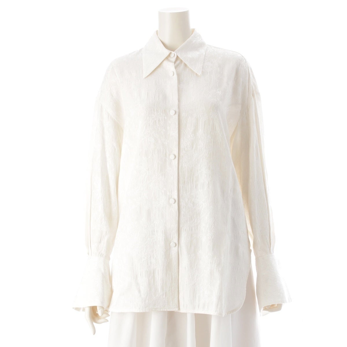 マメ クロゴウチ 25AW コットン Floral Jacquard Shirt ジャガード