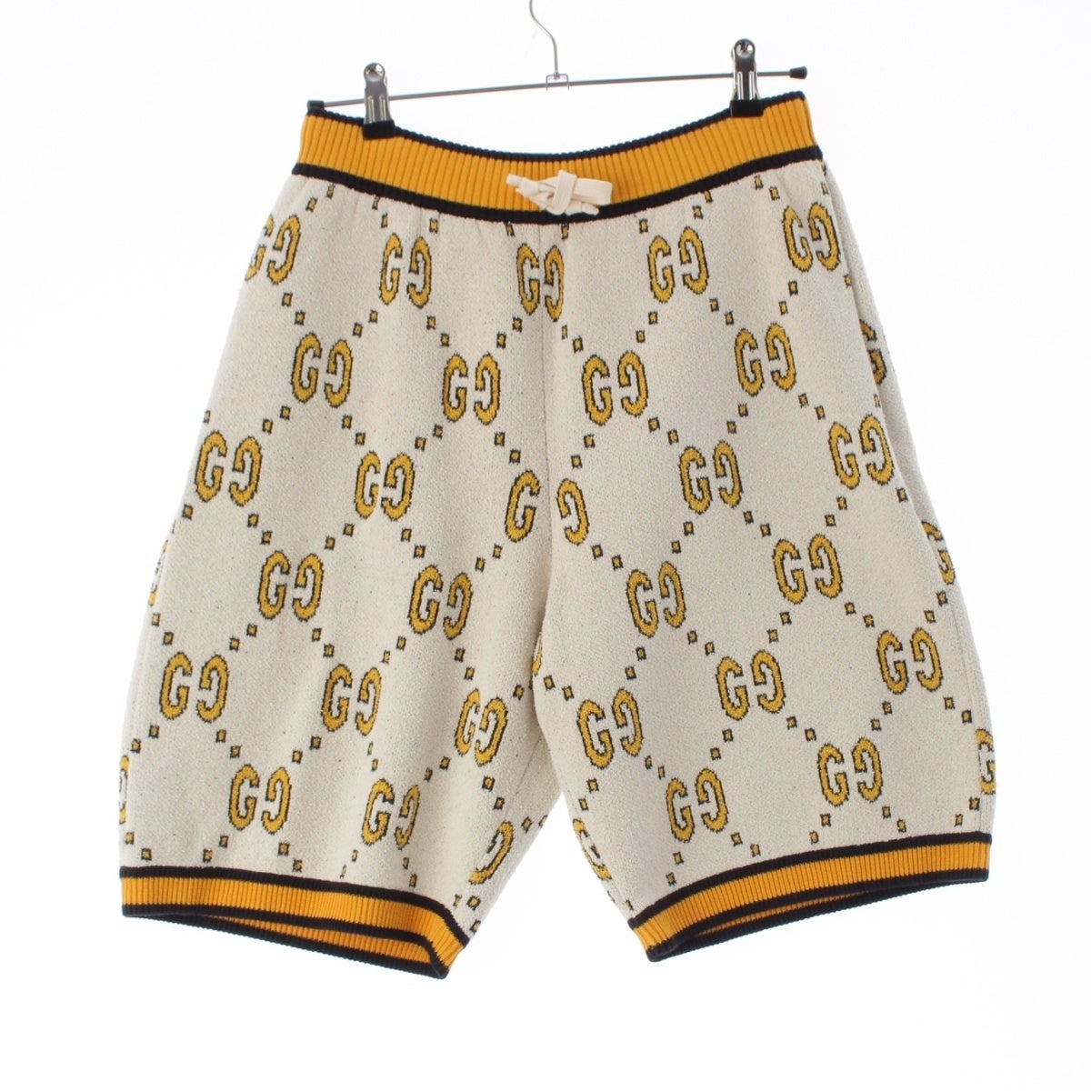 【新品タグ付き】GUCCI アイボリー チェック柄 ショートパンツ グッチ コットン ナイロン GG柄 ショートパンツ 740573 ホワイト