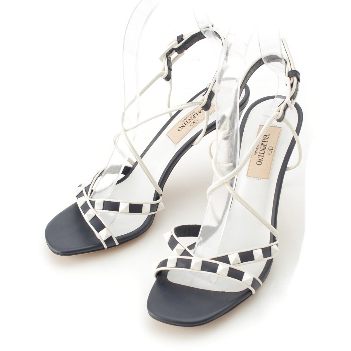 VALENTINO ヴァレンティノ サンダル スタッズ ブラウン 24.5cm