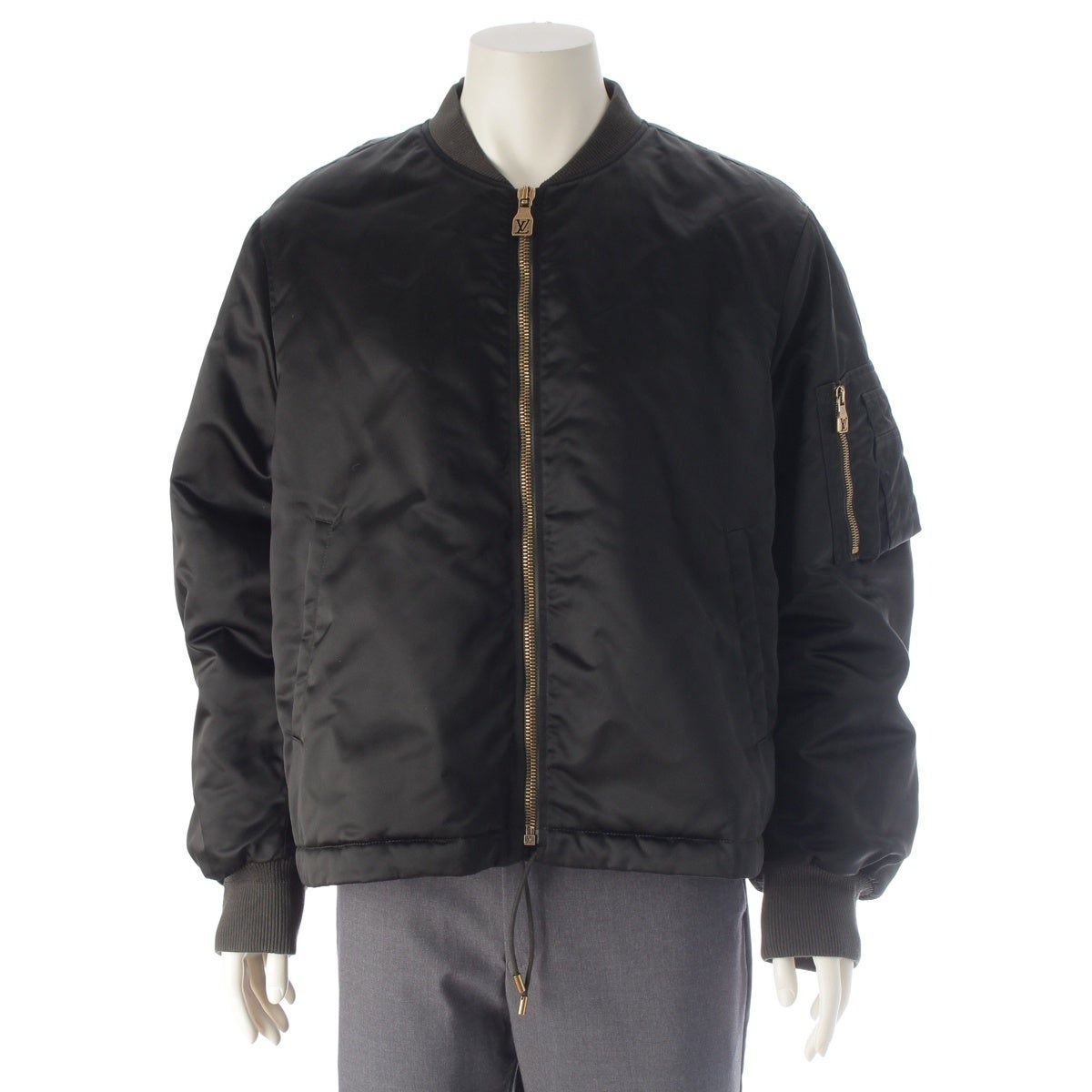 ルイヴィトン NIGO 25AW ロゴ MA-1 ブルゾン 1AIMS5 カーキ×ブラック系