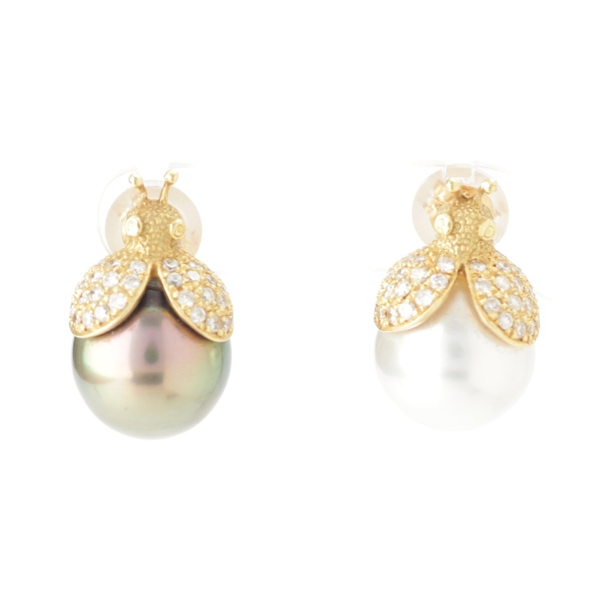 てんとう虫パールピアス　パヴェ　ミオハルタカ　お好きな方に ビジュードエム Bijou de M テントウムシ てんとう虫 パール パヴェ