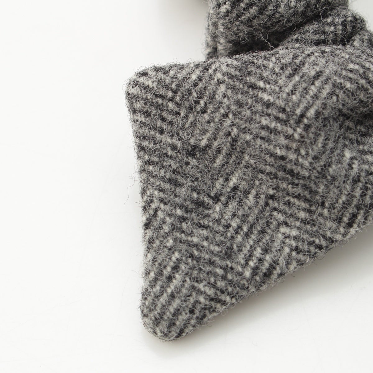 ミュウミュウ 24AW ウール シェブロン ヘリンボーン ロゴ リボン