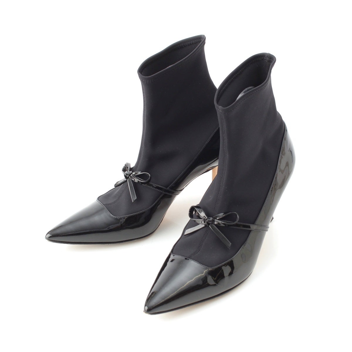 保存袋付き未使用品✨マノロブラニク　レザー×メッシュ　黒　34 マノロブラニク（MANOLO BLAHNIK） | ブランド中古通販 retro.jp