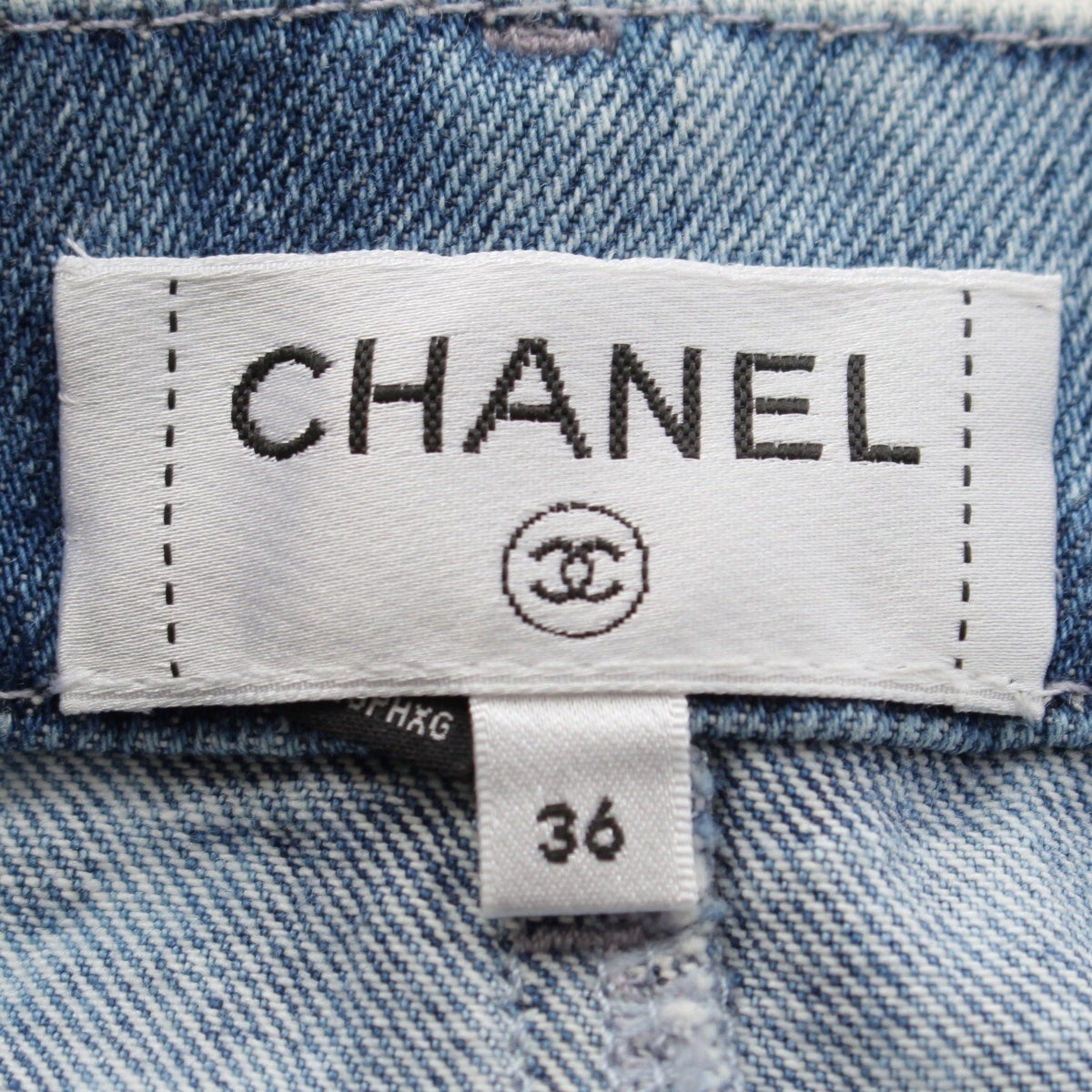 シャネル 26SS コットン チェーンモチーフ デニム キュロット パンツ