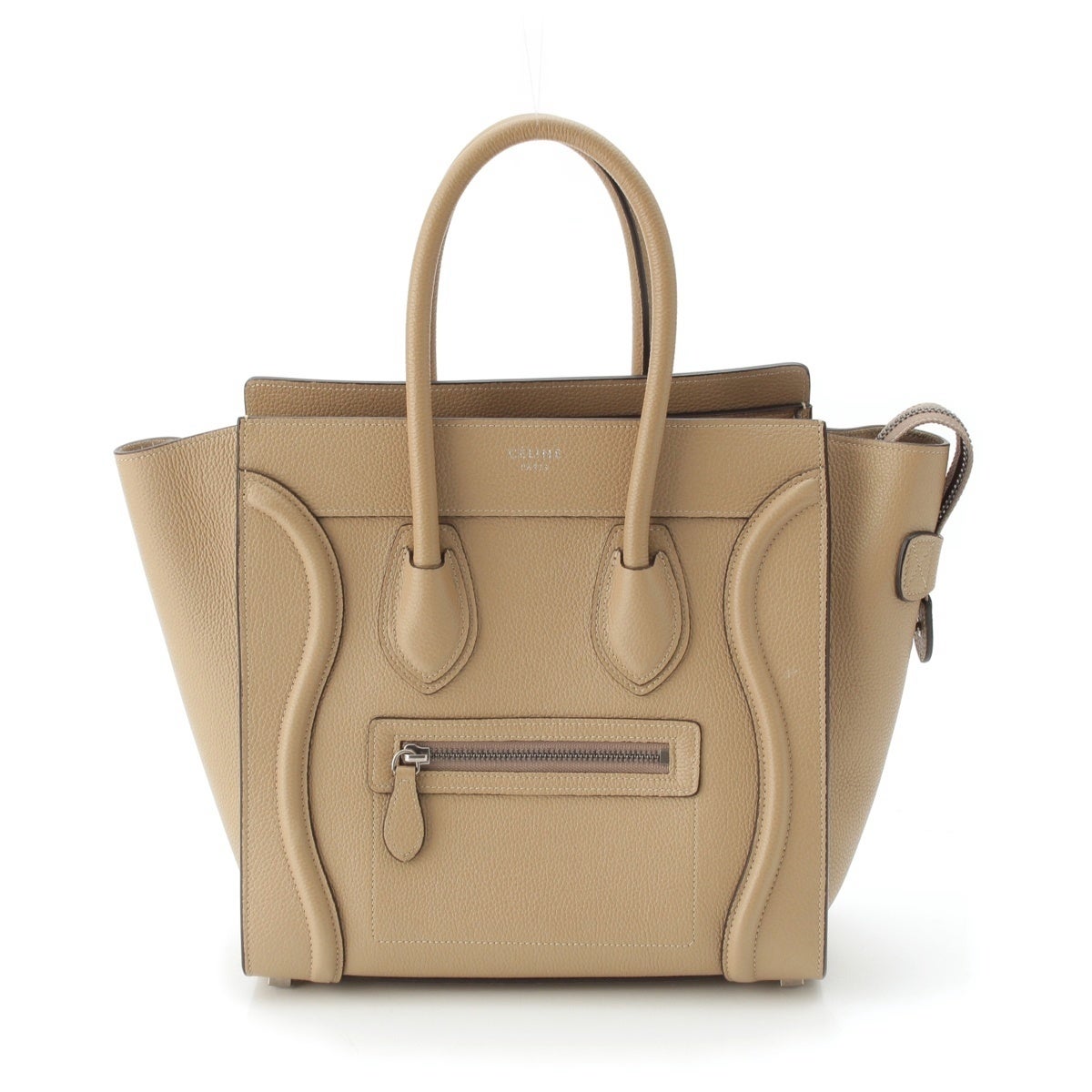 美品 CELINE セリーヌ ラゲージ マイクロ ベージュ ハンドバッグ 正規品 セリーヌ レザー ラゲージ マイクロショッパー ハンドバッグ ベージュ