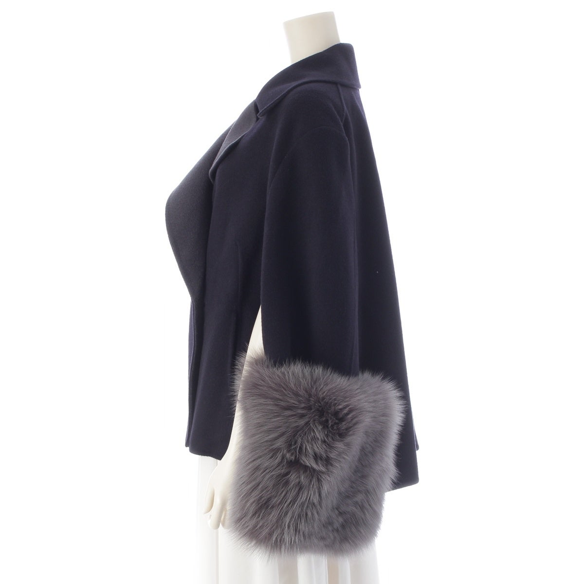 ドゥロワー 22A/W ウールケヌキ フォックスファースリーブ ショート