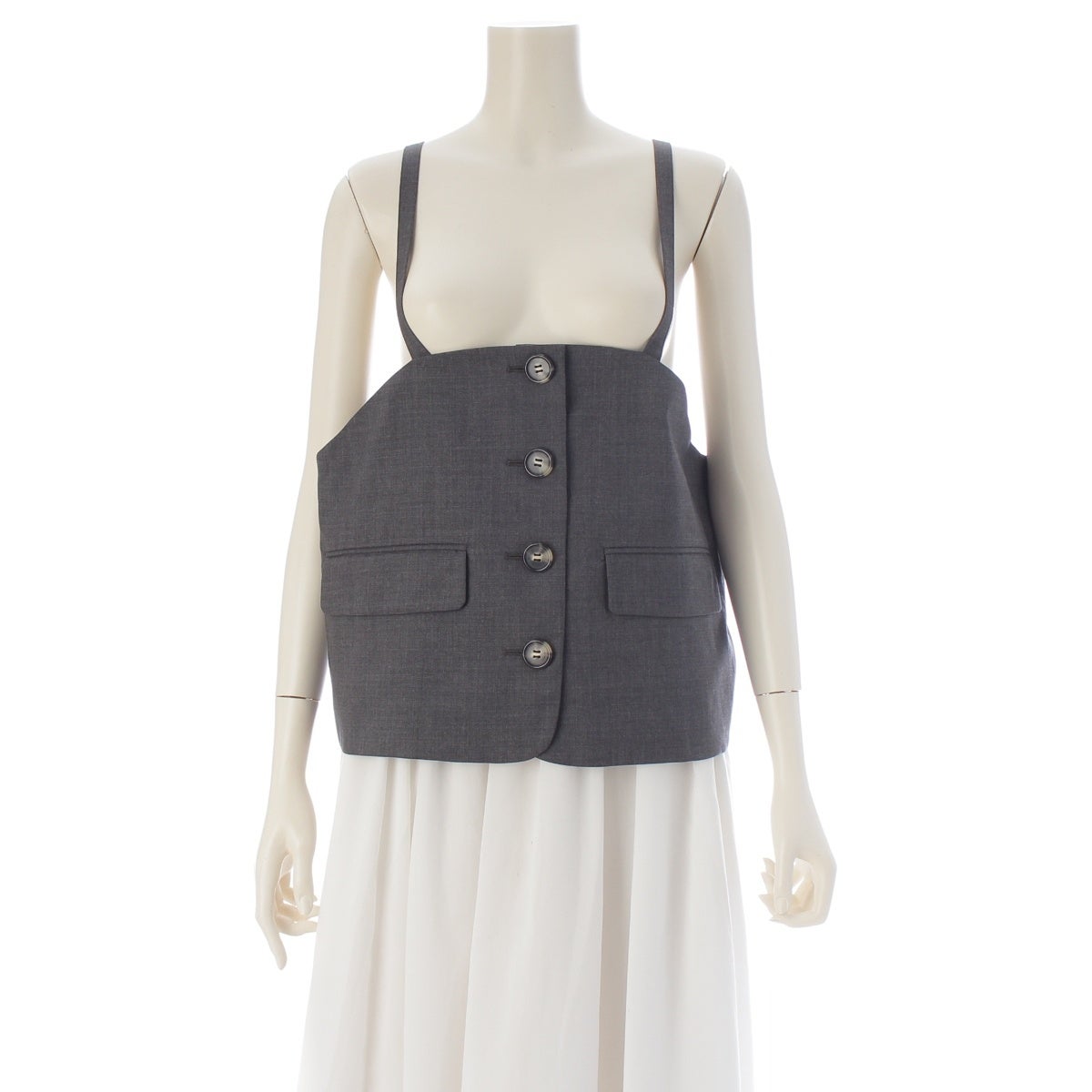 エンフォルド 25SS CAMISOLE VEST ウール ベスト 300IS230-2021 グレー