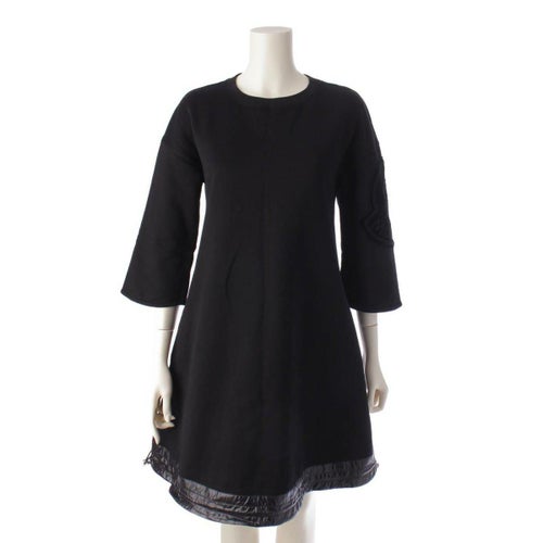 モンクレール Moncler 18AW ABITO ビッグロゴワッペン ワンピース 85503 ブラック XS