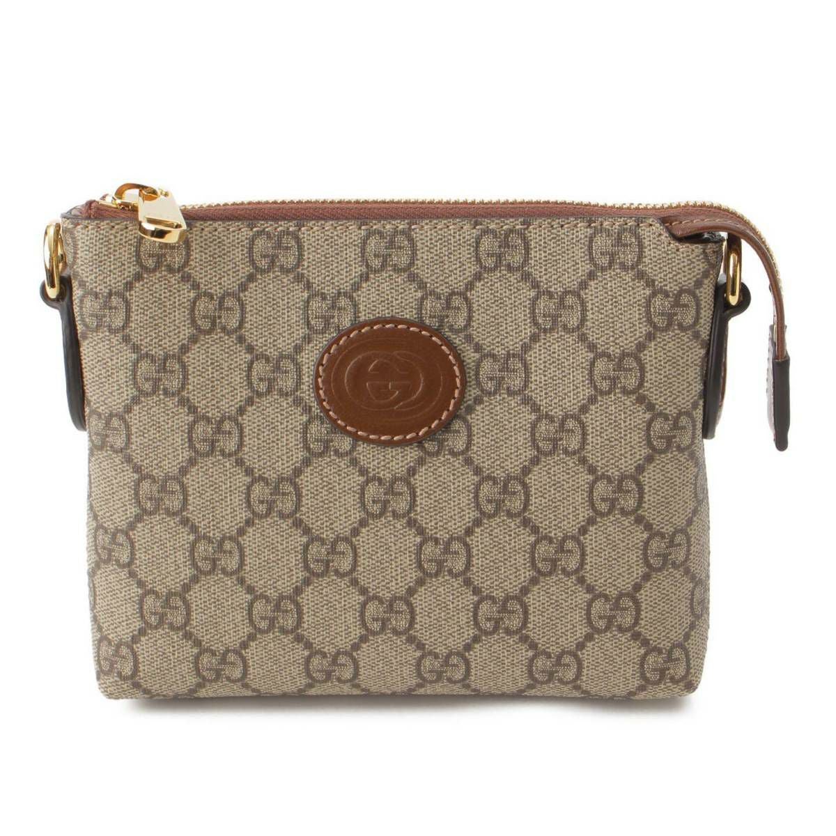 グッチ Gucci インターロッキング PVC×レザー ショルダーバッグ 723306