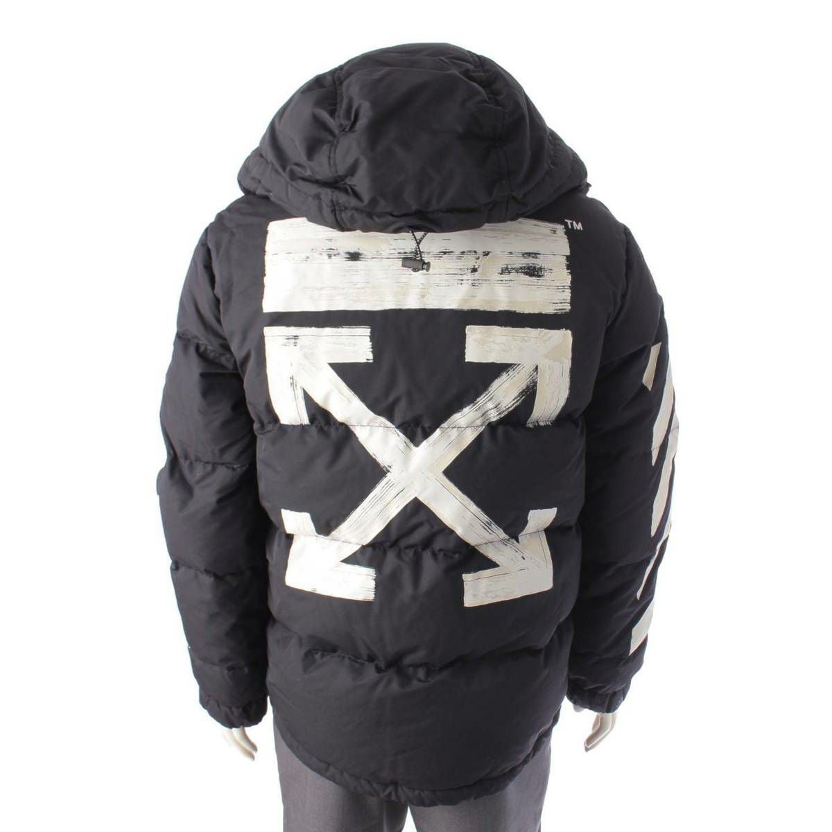 新品未使用　Black & White ジップアップジャケット オフホワイト Off-White メンズ Diagonal Brushed ジップアップ フード