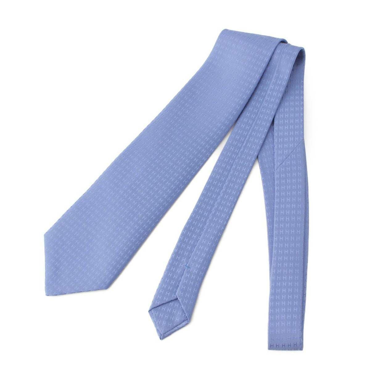 エルメス Hermes メンズ Hロゴ シルク ネクタイ 038189T ブルー | 中古