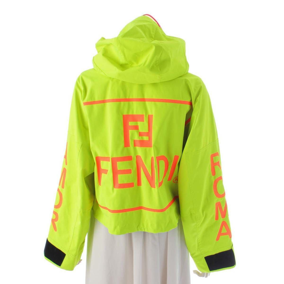 フェンディ Fendi ロゴ ズッカ ナイロン クロップド ジャケット FAA443