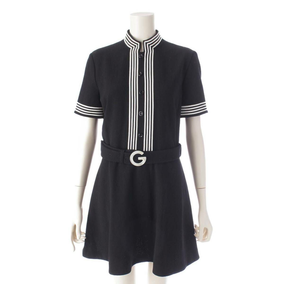 グッチ Gucci Gベルト付き 半袖 ウール ワンピース ドレス 643352