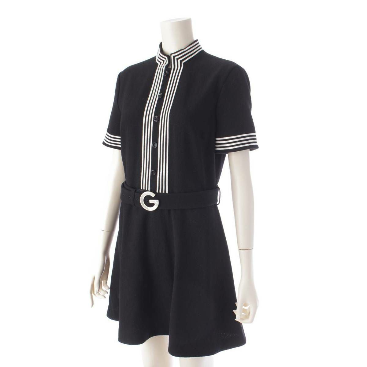 グッチ Gucci Gベルト付き 半袖 ウール ワンピース ドレス 643352