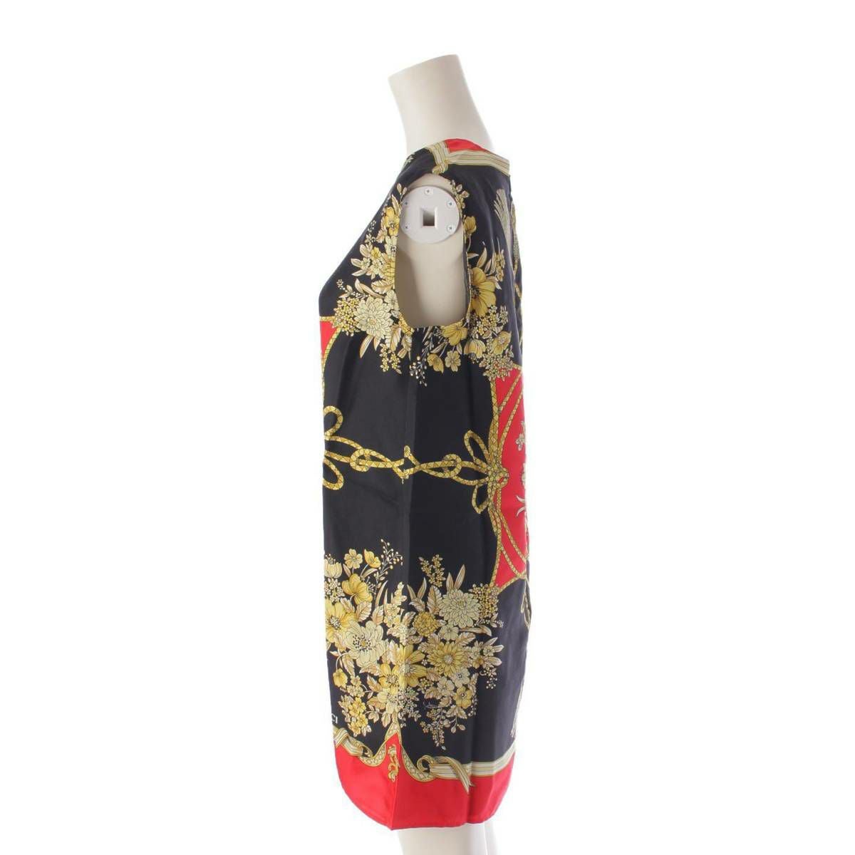 グッチ Gucci フラワー 花柄 総柄 ノースリーブ シルク ワンピース