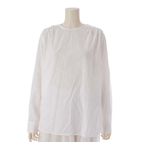 マルニ Marni 22SS コットンポプリン ギャザーショルダーブラウス CAMA0462A1 ホワイト 38