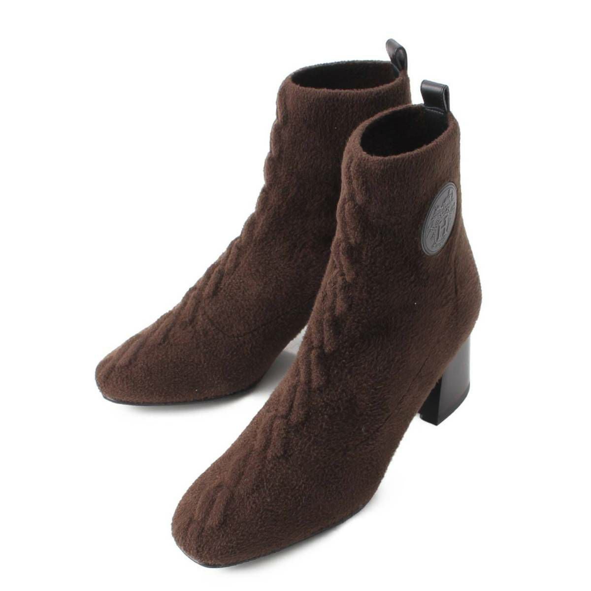 エルメス Hermes ヴォルヴェール60 ニット アンクル ショートブーツ