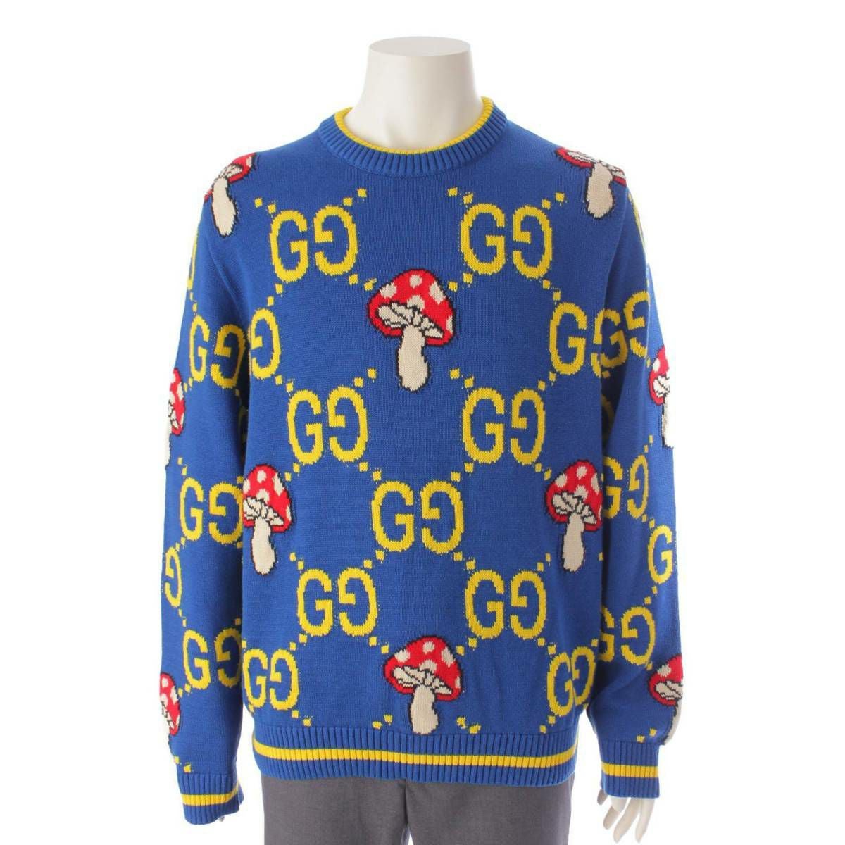 グッチ Gucci メンズ GGジャガード クルーネック コットン×ウール