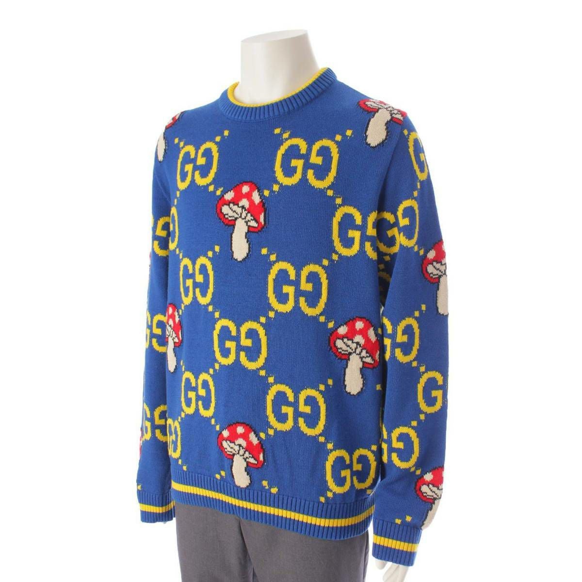 グッチ Gucci メンズ GGジャガード クルーネック コットン×ウール