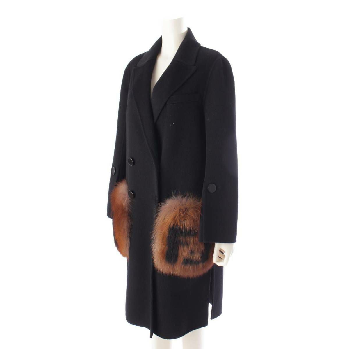 フェンディ Fendi FF フォックスファー ヴァージンウール コート