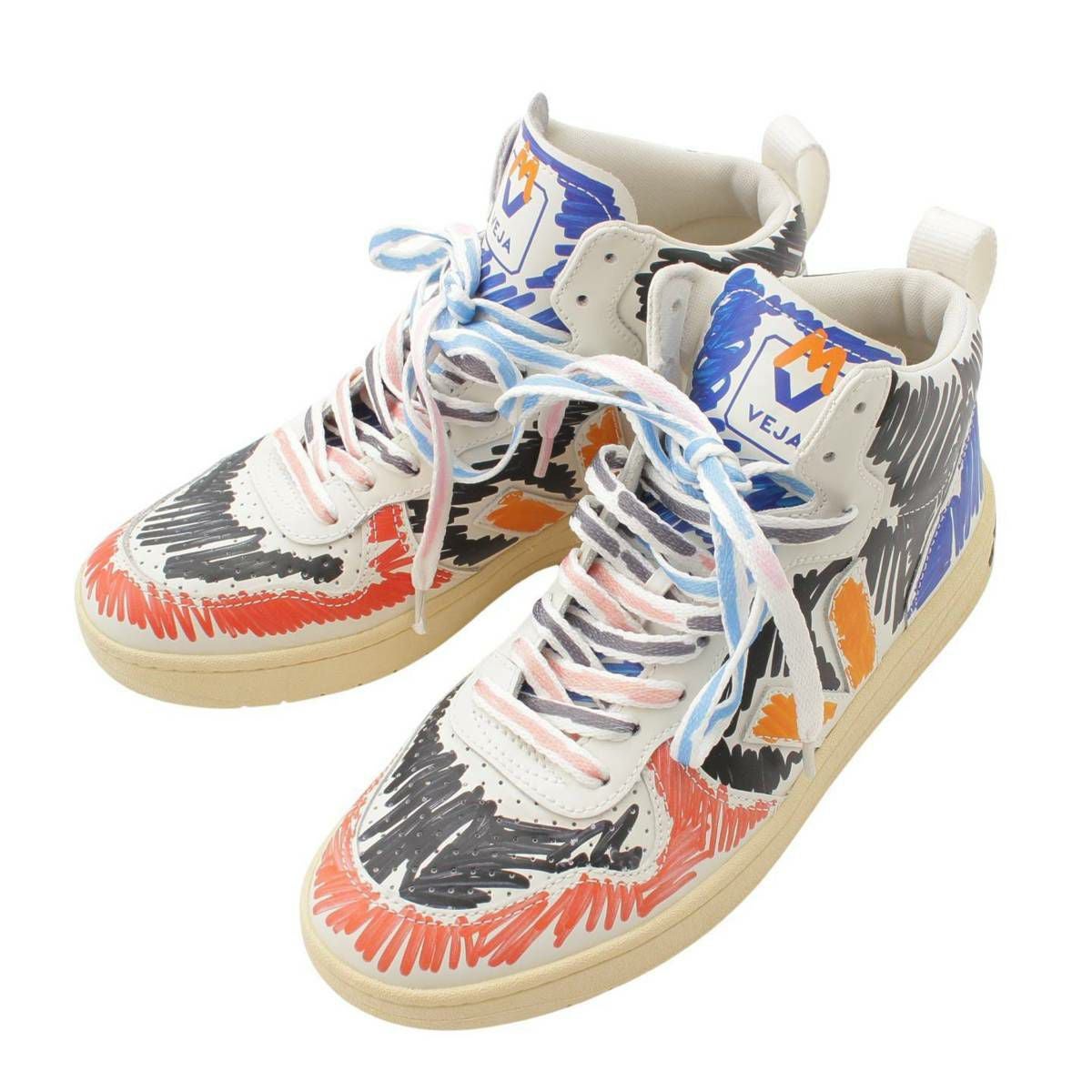 マルニ Marni VEJA 22SS 落書きプリント ハイカット スニーカー マルチ
