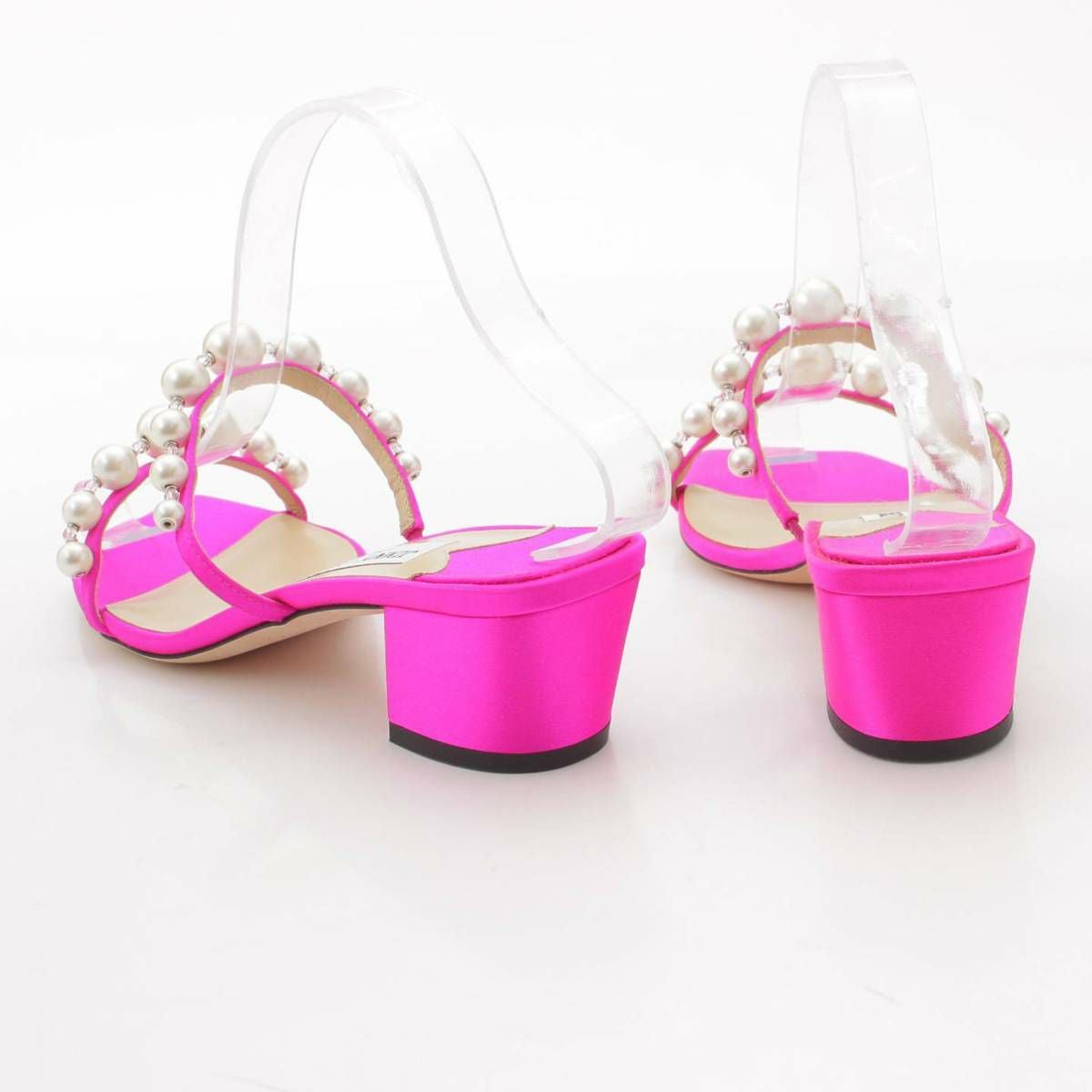 ジミーチュウ Jimmy Choo AMARA 45 パール サテン ミュール サンダル
