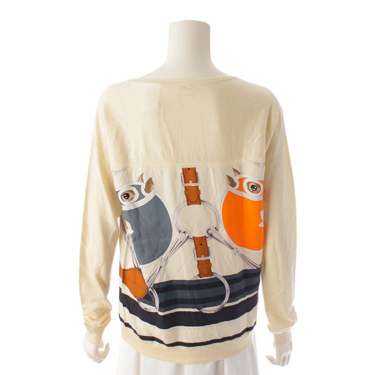 エルメス Hermes 16年 ツイルレーヌ シルク×カシミヤ 長袖 ニット