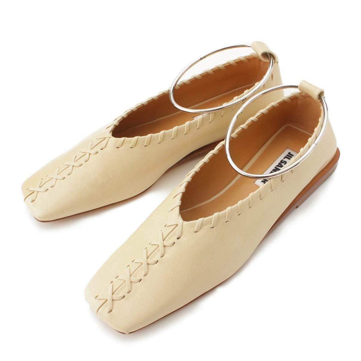 ジルサンダー Jil Sander レザー メタルアンクレット バレリーナ