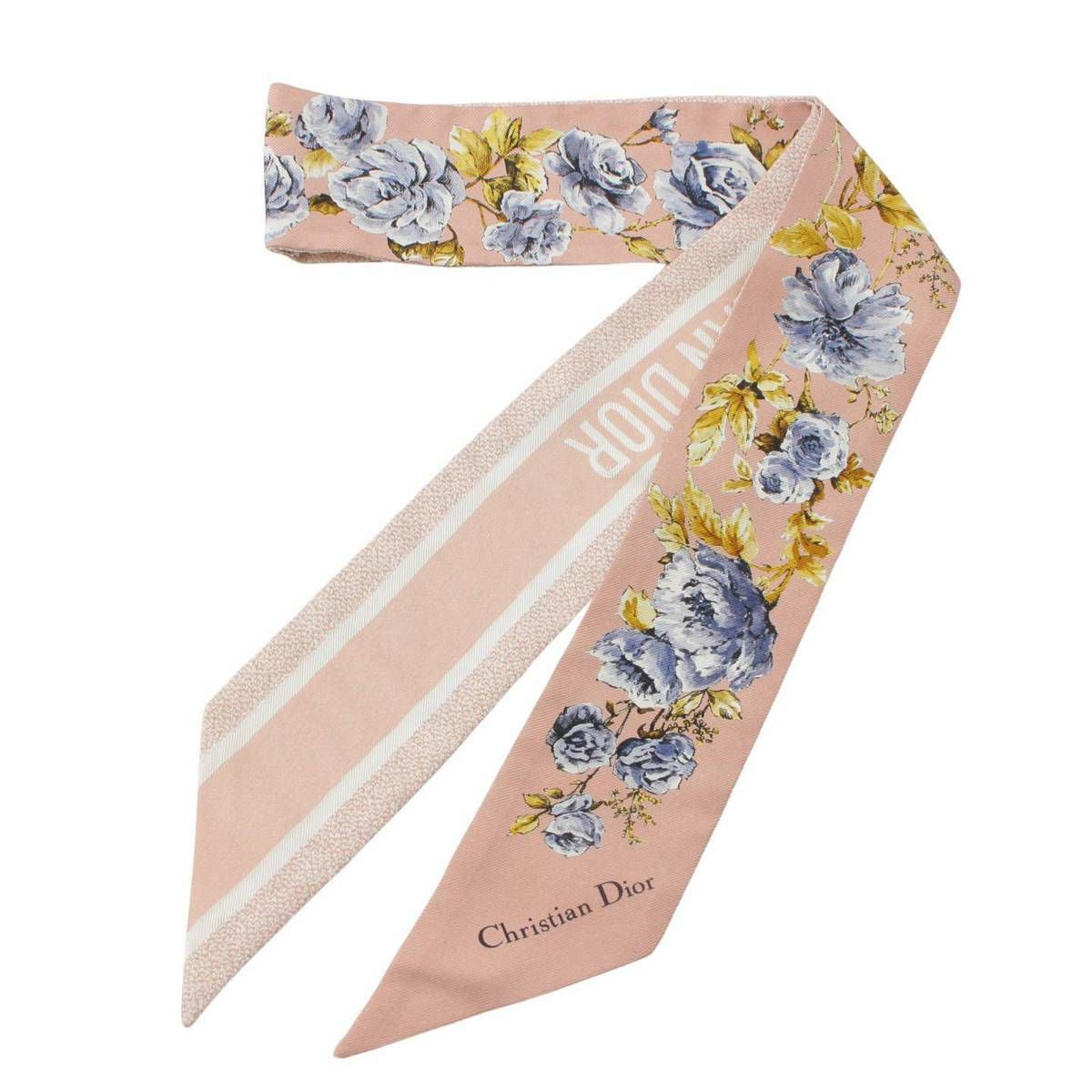 ディオール DIOR シルク ミッツァ ロゴ 花柄 フラワー スカーフ