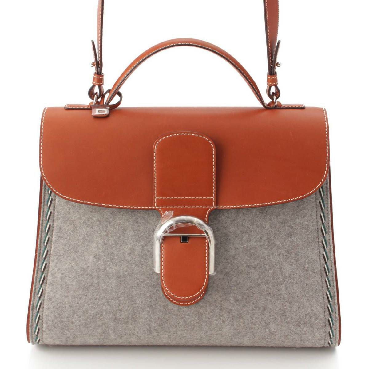 デルヴォー Delvaux 23AW ブリヨンGM フェルト×レザー ハンドバッグ