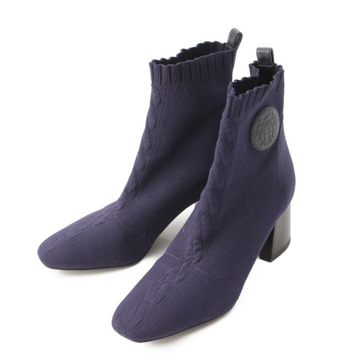 エルメス Hermes ヴォルヴェール60 ニット アンクル ショートブーツ