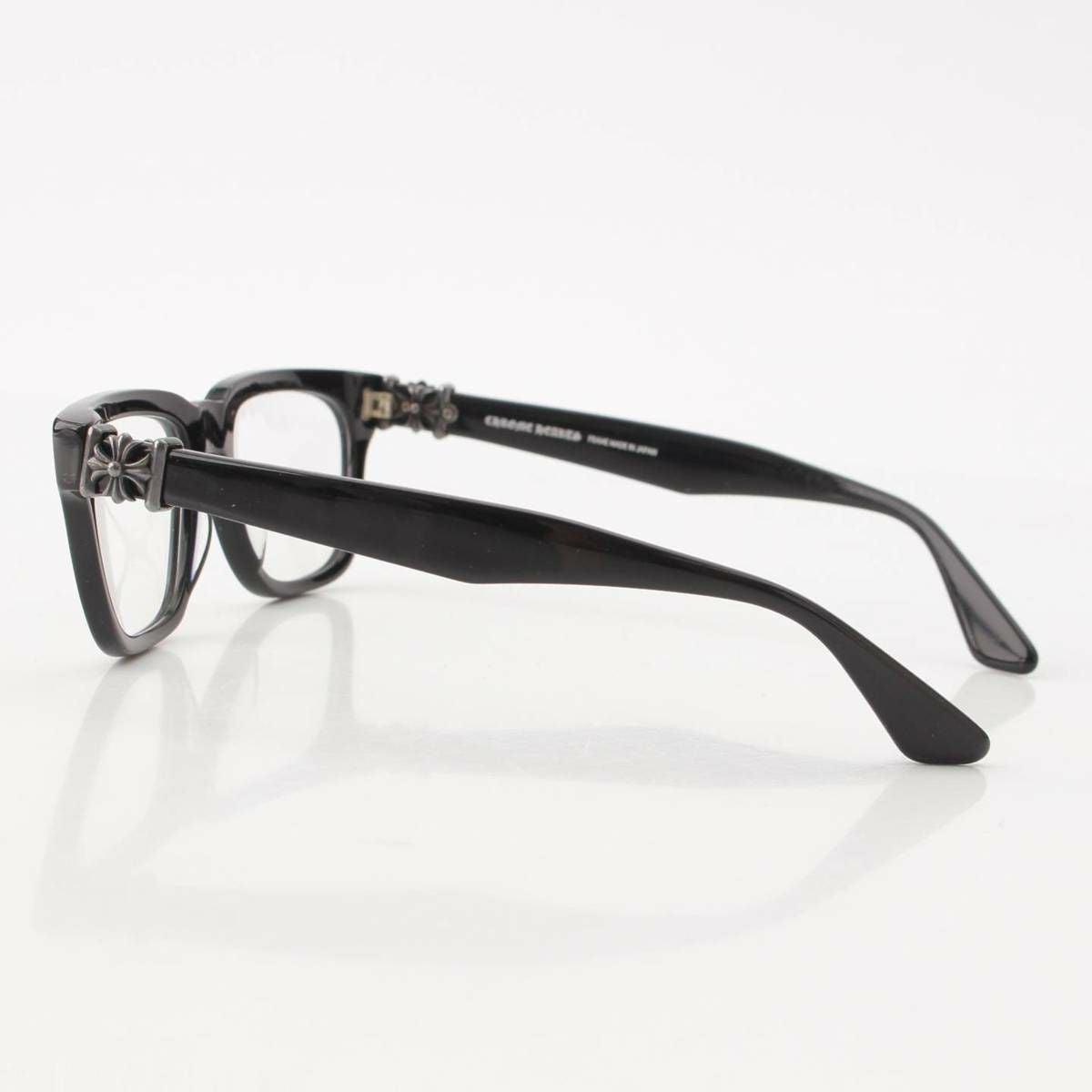 CHROME HEARTS EASY メガネ ブラック ホワイト クロムハーツ Chrome Hearts EASY サイドCHプラスフレーム 黒縁メガネ