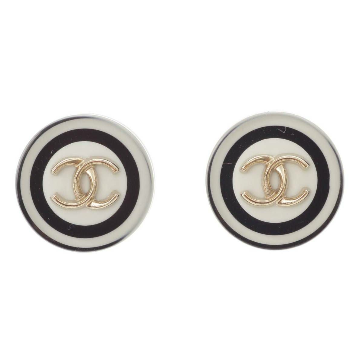 シャネル Chanel D18B ココマーク レジン アクリル ピアス ブラック