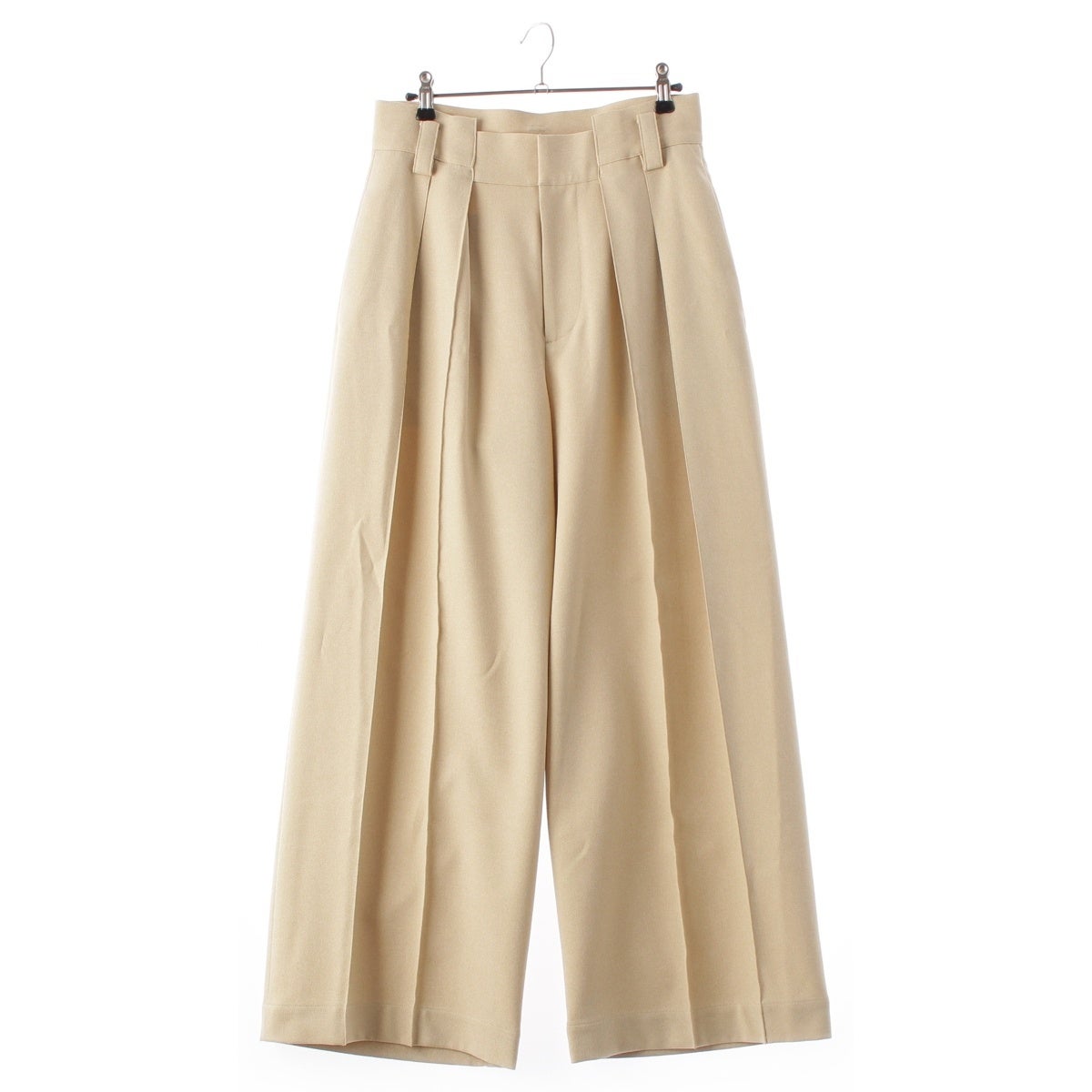 Cygne ダックジレ　ベージュ シーニュ CYGNE LARA ハイウエスト タックワイド パンツ CY2511-04-024