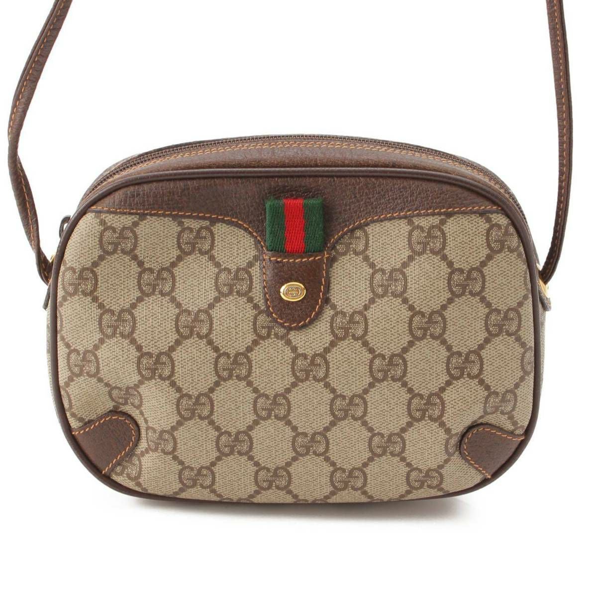 グッチ Gucci オールドグッチ シェリーライン GGスプリーム ラウンド