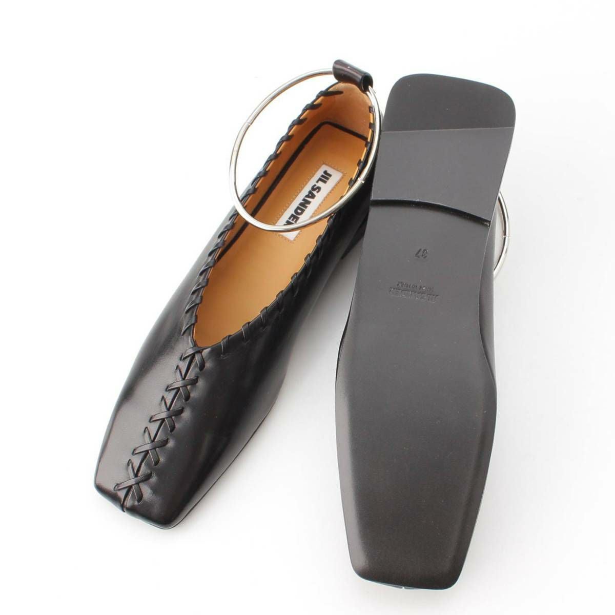 ジルサンダー Jil Sander メタルアンクレット レザー バレリーナ