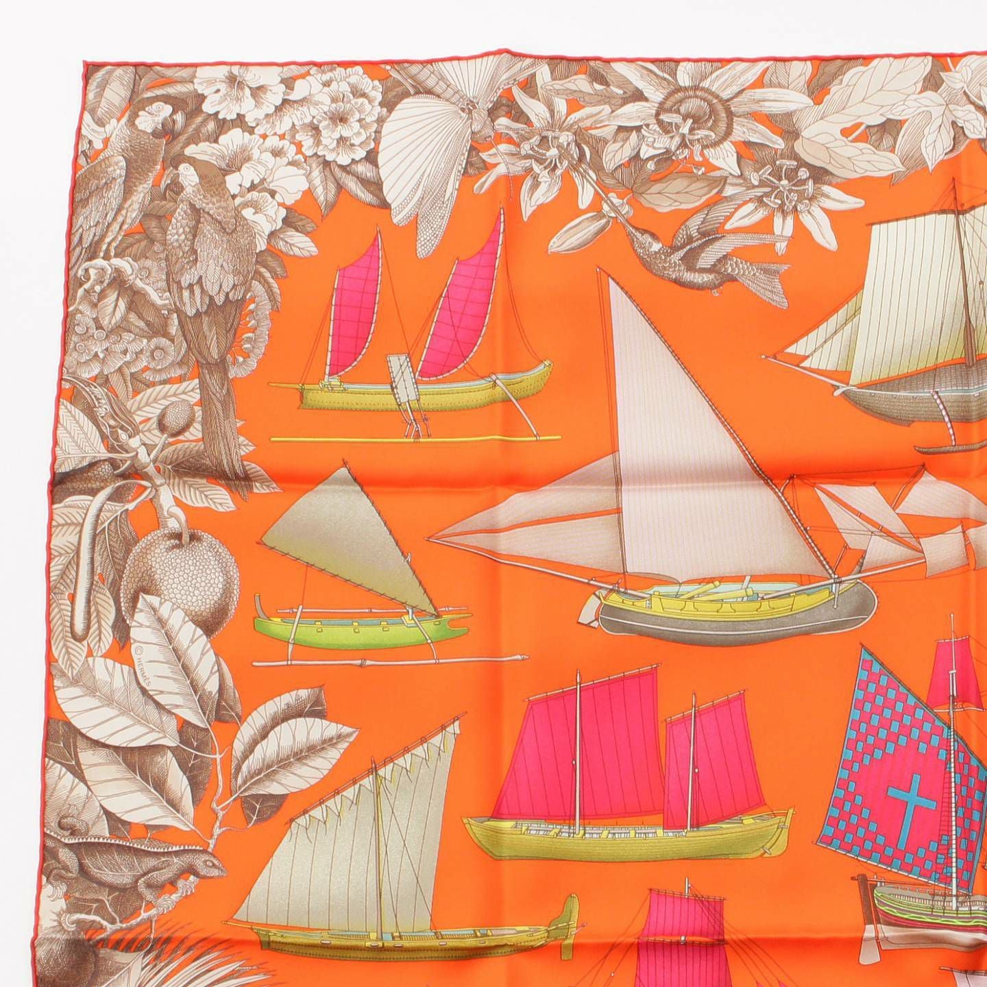 HERMES 正規品　カレ　世界の帆船 エルメス カレ90 Tous Les Bateaux du Monde 世界の帆船 シルク