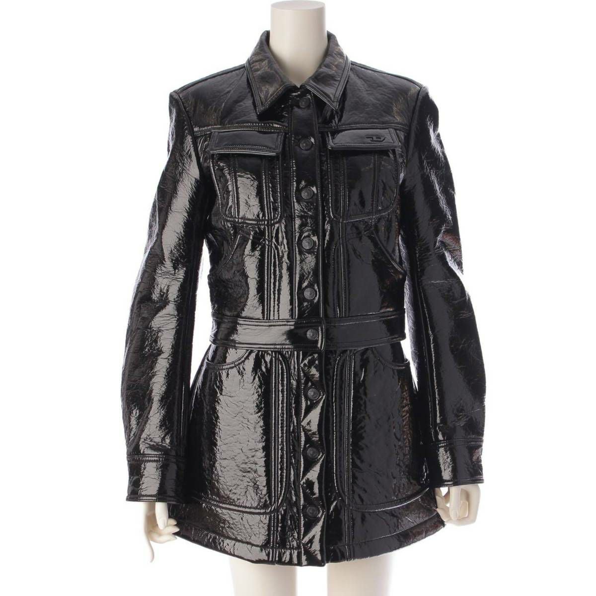 diesel ディーゼル　エナメルジャケット ディーゼル Diesel エナメル フェイクレザー ジャケット＆スカート