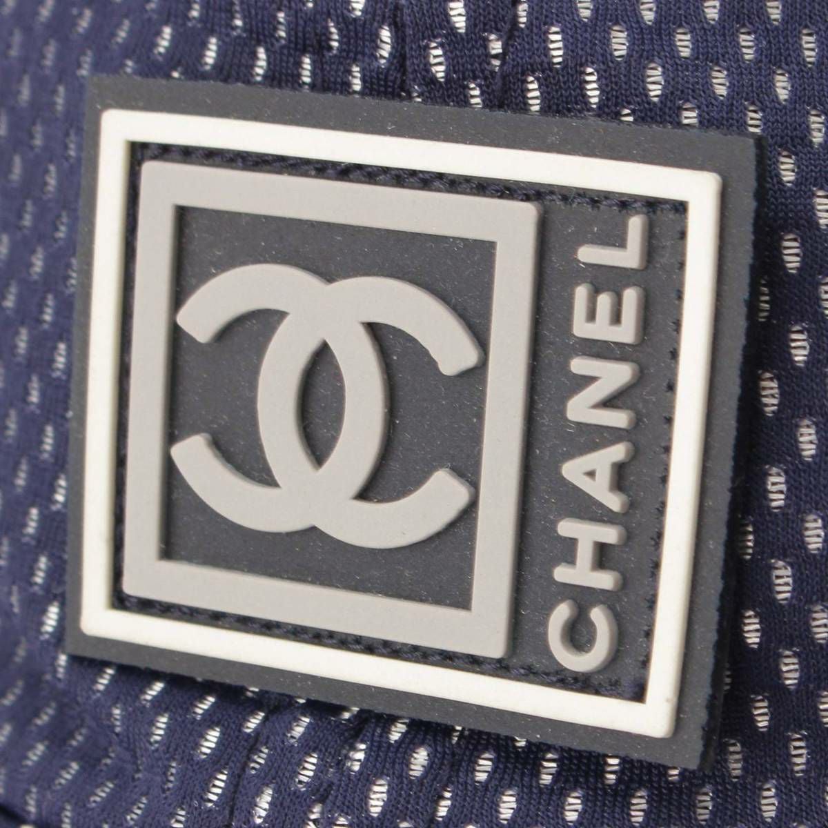 CHANEL ネイビー メッシュ ベースボールキャップ シャネル Chanel スポーツライン ココマーク ロゴ メッシュ ベース