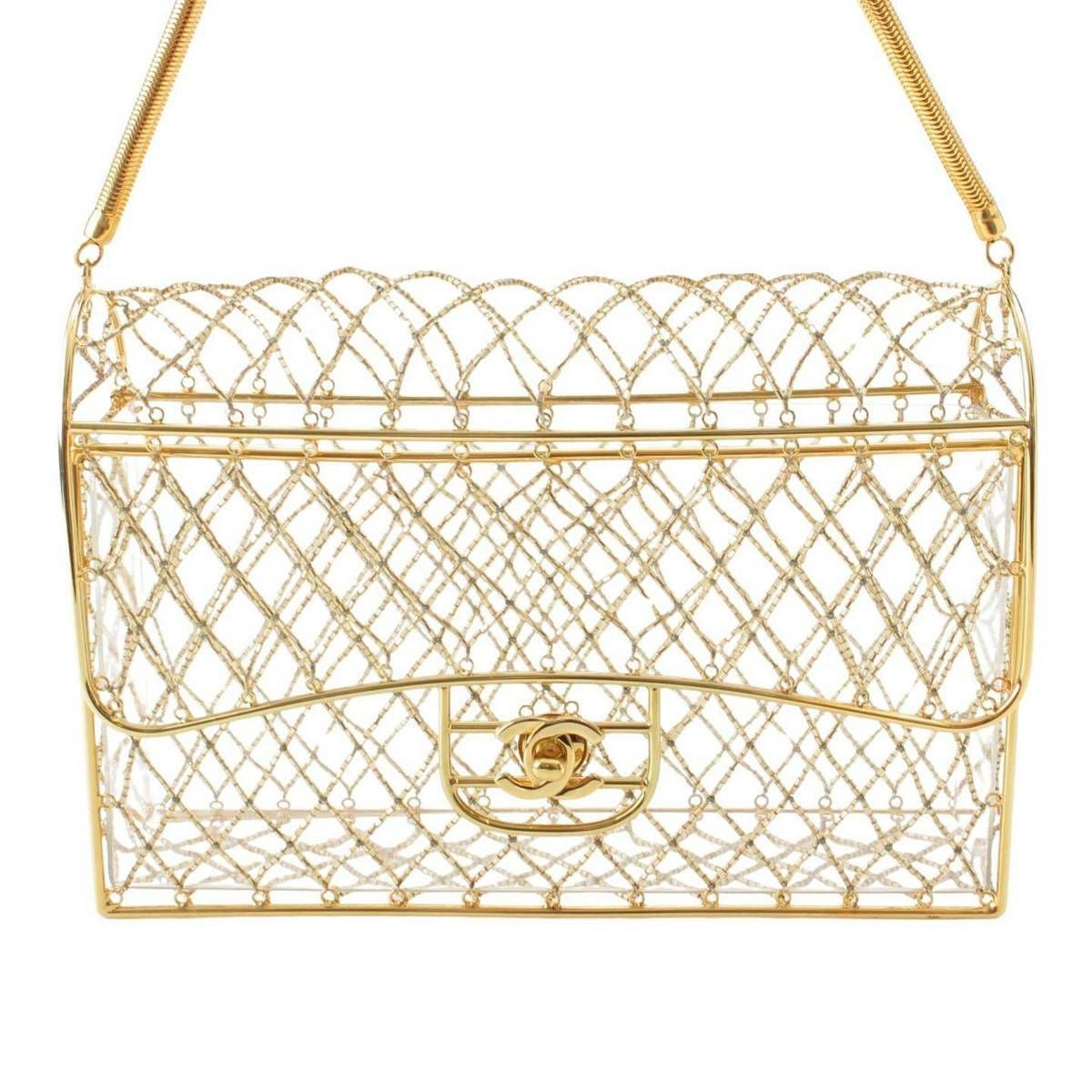 シャネル Chanel ビーズ クリア マトラッセ チェーン ショルダーバッグ