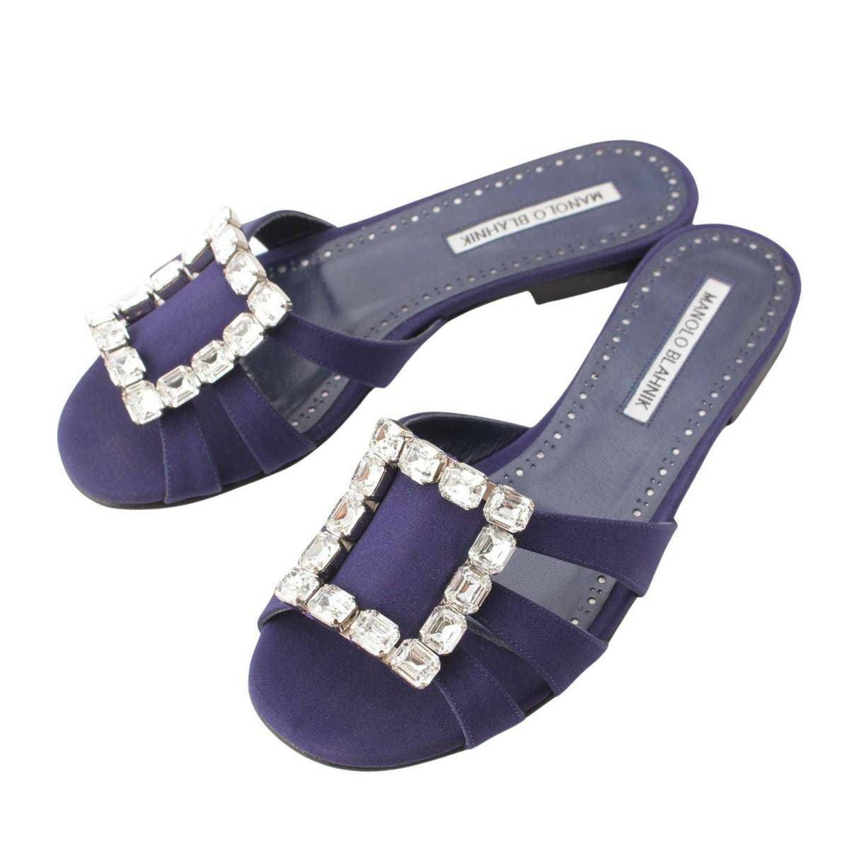マノロブラニク Manolo Blahnik ILUNAFLAT ビジュー フラット サンダル