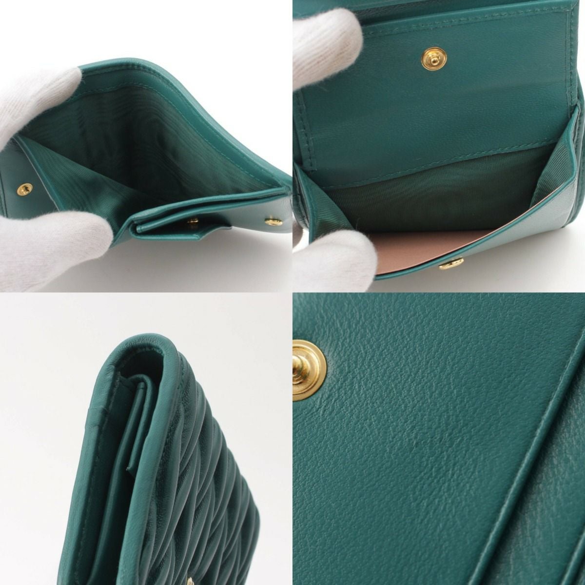 ミュウミュウ Miu Miu マテラッセ ロゴ レザー コンパクトウォレット