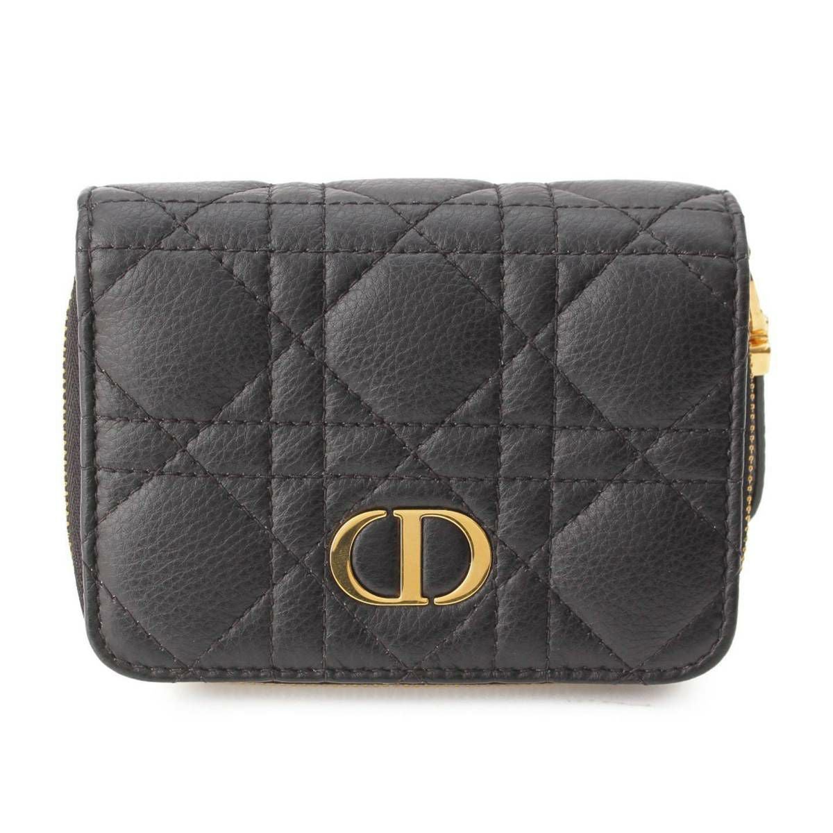 ディオール DIOR Caro Scarlet カナージュ カーフスキン ウォレット 二
