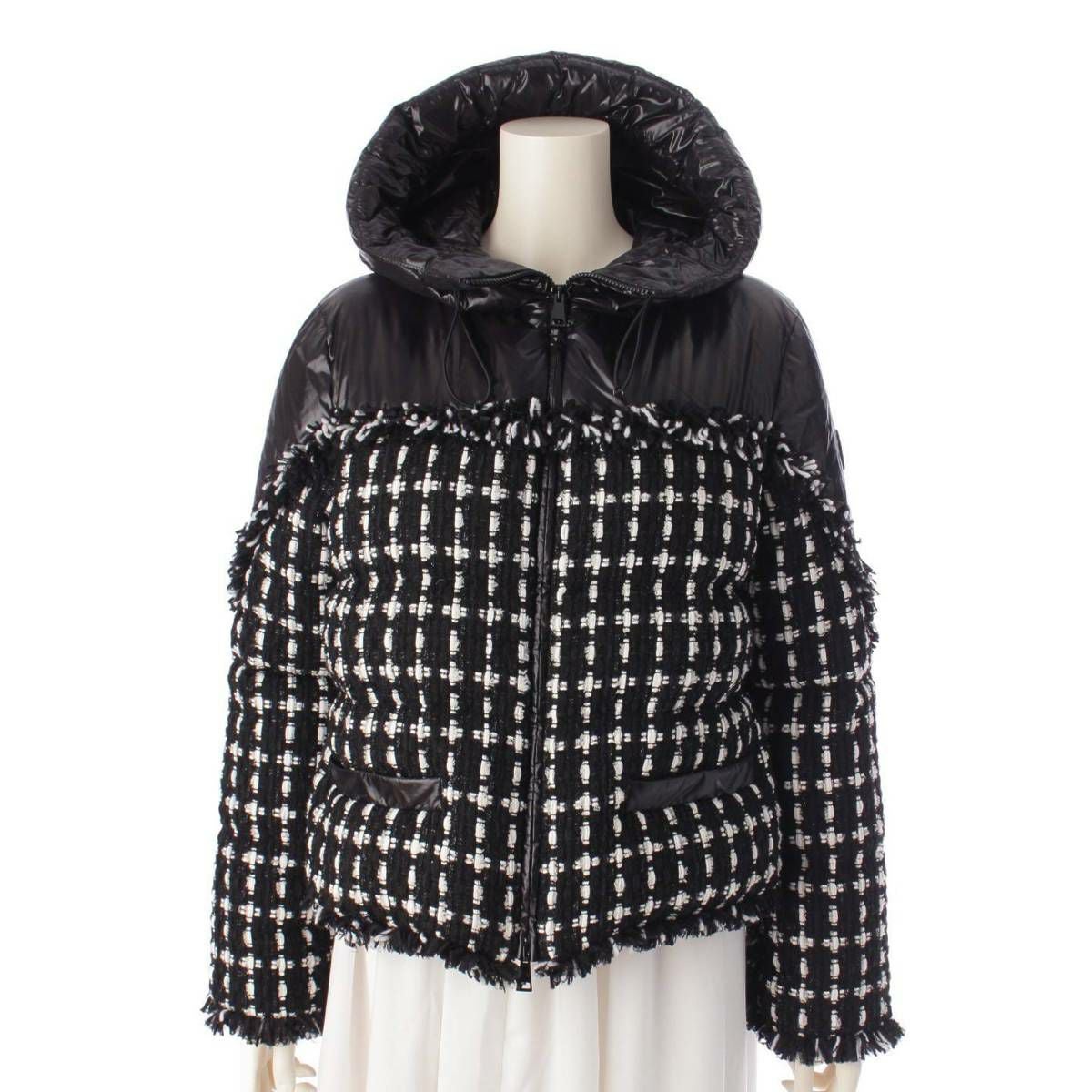 モンクレール Moncler 21年 Ginavelle ツイード切替 ダウンジャケット